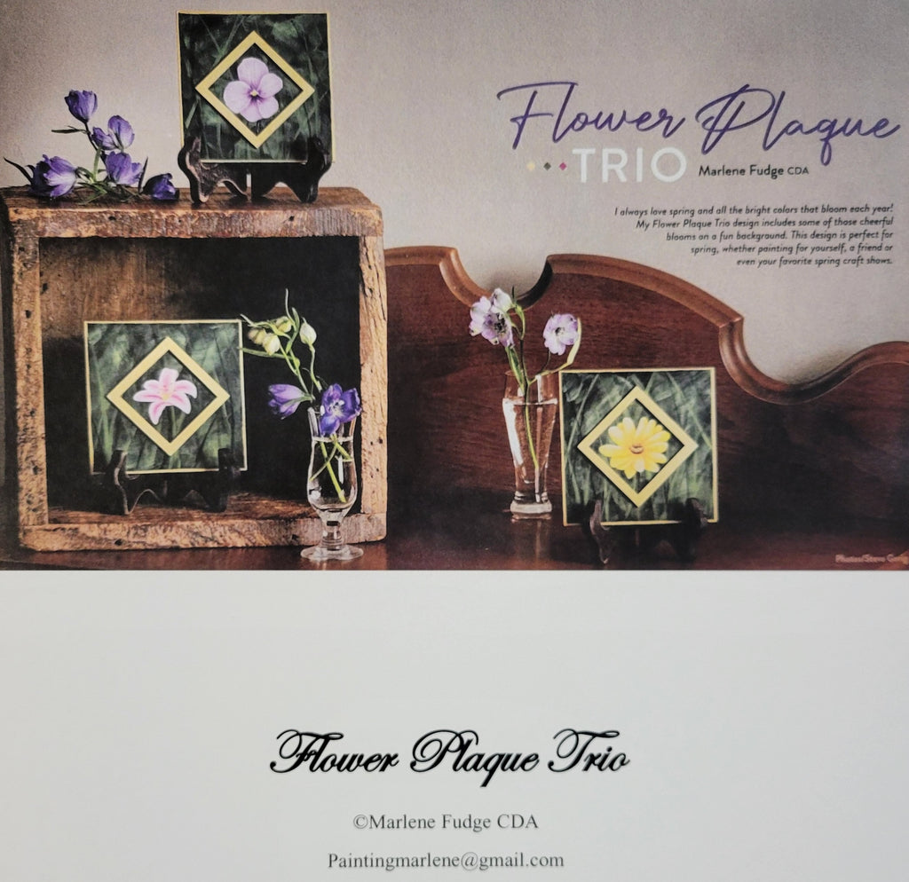 Flower Plaque Trio Packet by Marlene Fudge