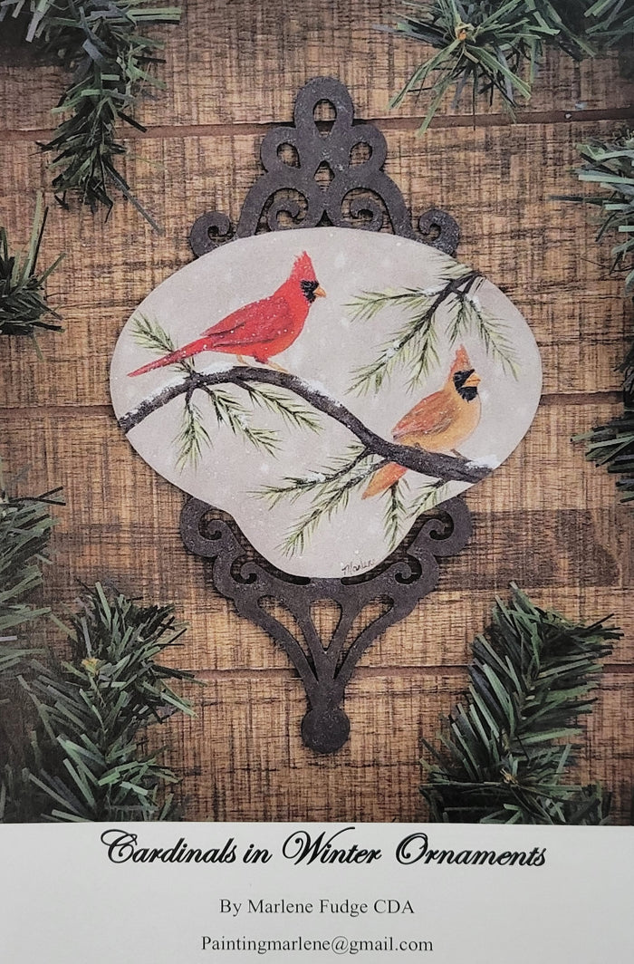 Cardinals in Winter Ornaments Packet by Marlene Fudge