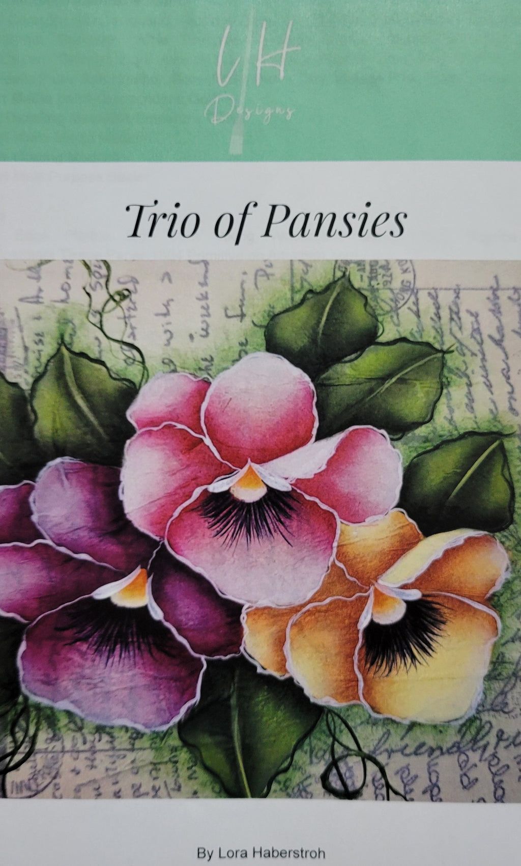 Trio of Pansies packet by Lora Haberstroh