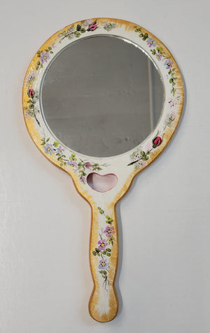 Round Wood Mirror w/ Heart