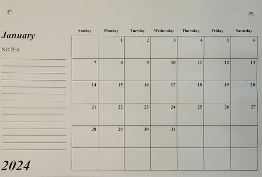 2025 Calendar Insert