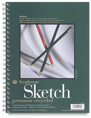 Premium Recycled Sketch Paper Pad, 400 Series, 60 lb. by Strathmore