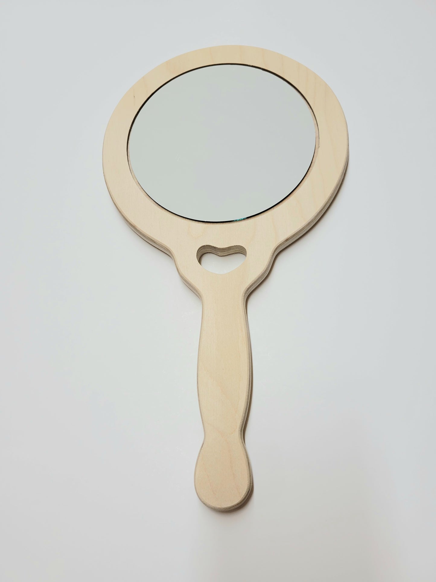 Round Wood Mirror w/ Heart