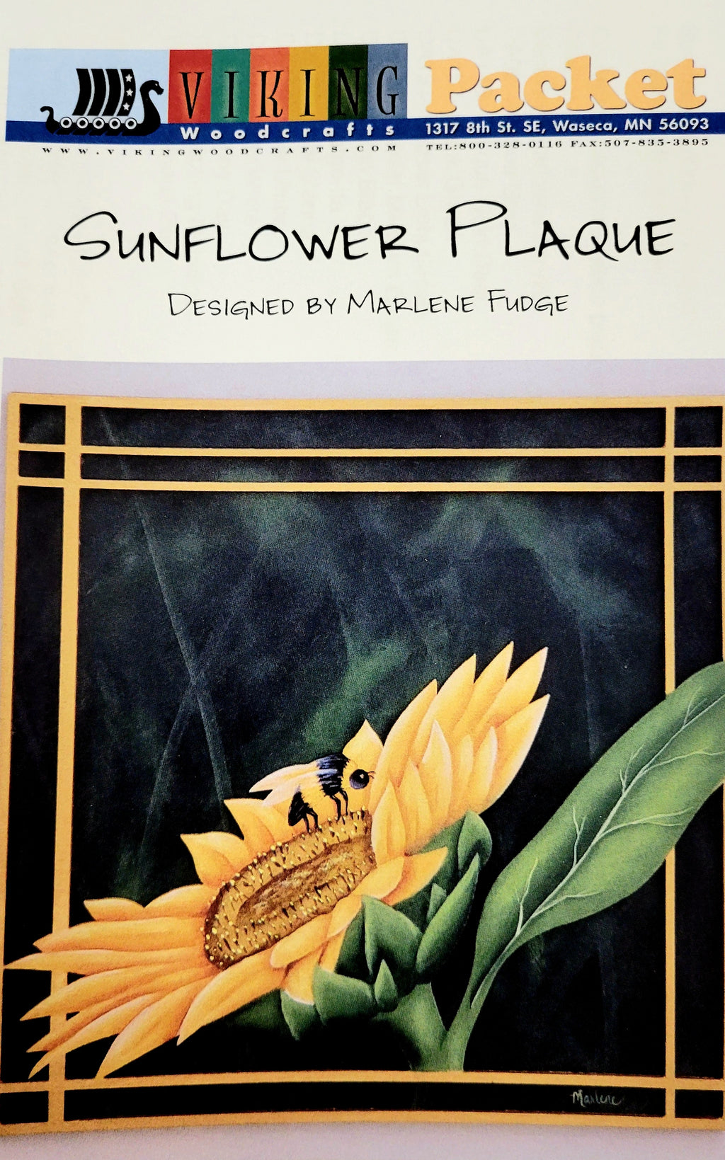 Sunflower Plaque packet by Marlene Fudge