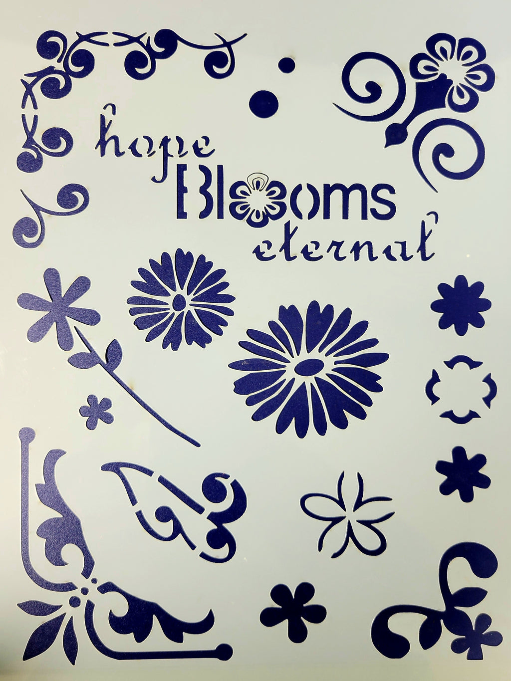 Stencil, Hope Blooms Eternal by Elaina Appleby
