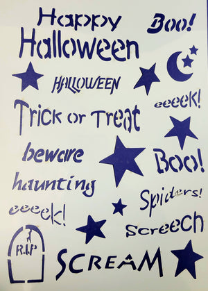 Stencil, Halloween Text by Elaina Appleby