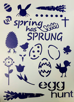 Stencil, Spring Has Sprung by Elaina Appleby