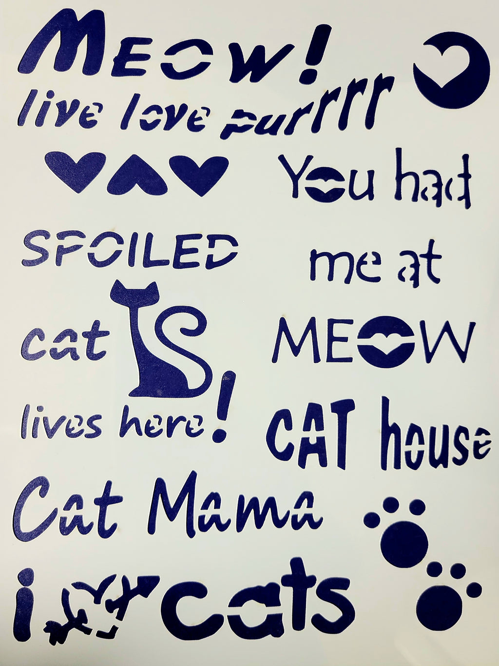 Stencil, Cat Text by Elaina Appleby