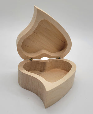 Heart Shaped Wooden Box w/ Hinge