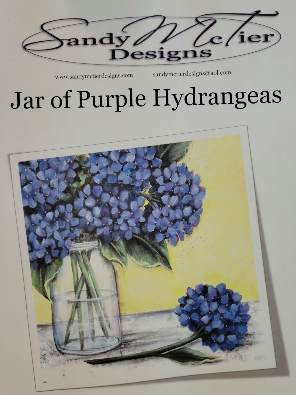 Jar of Purple Hydrangeas packey by Sandy McTier