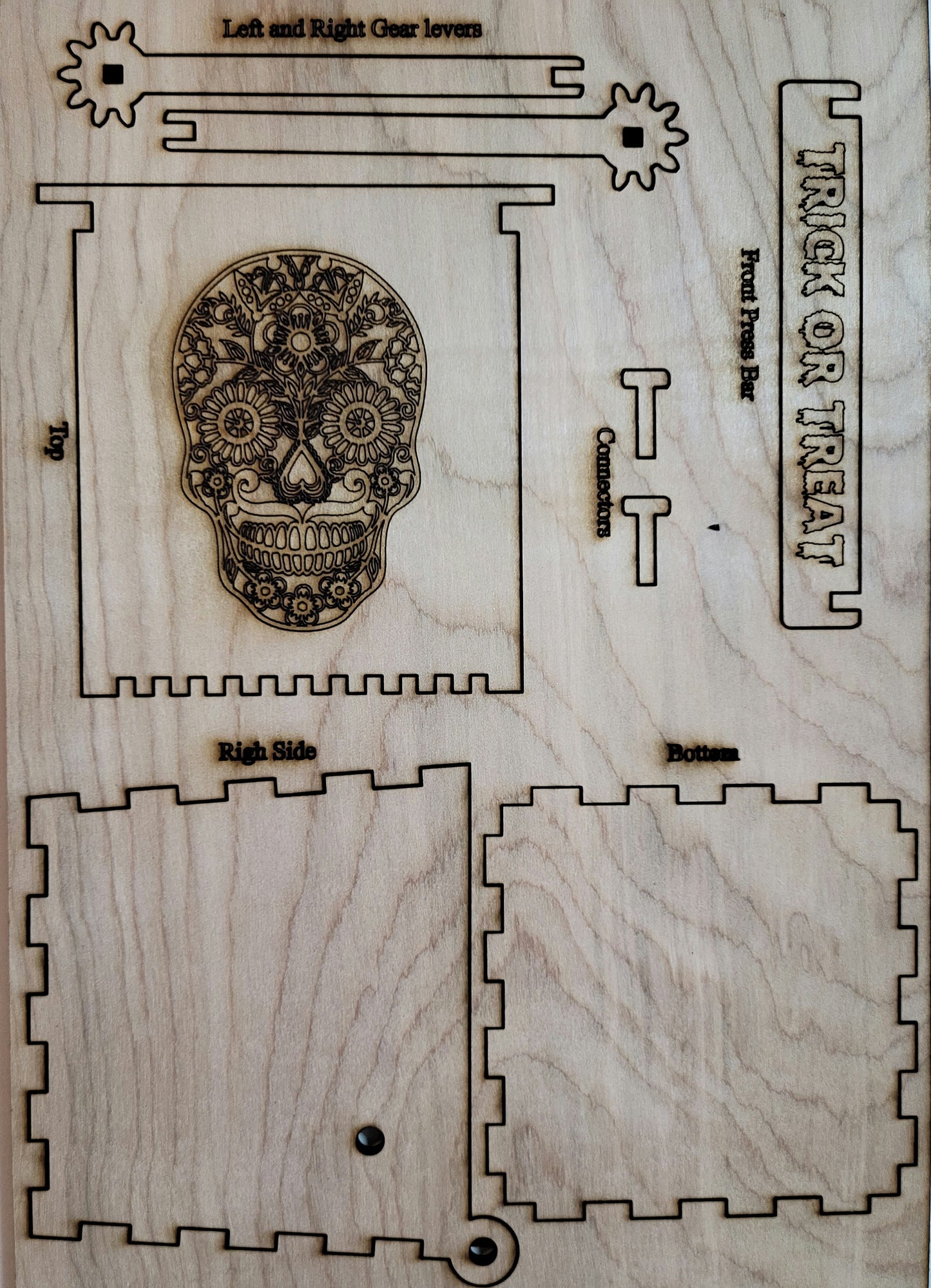 Halloween Wood Gear Box