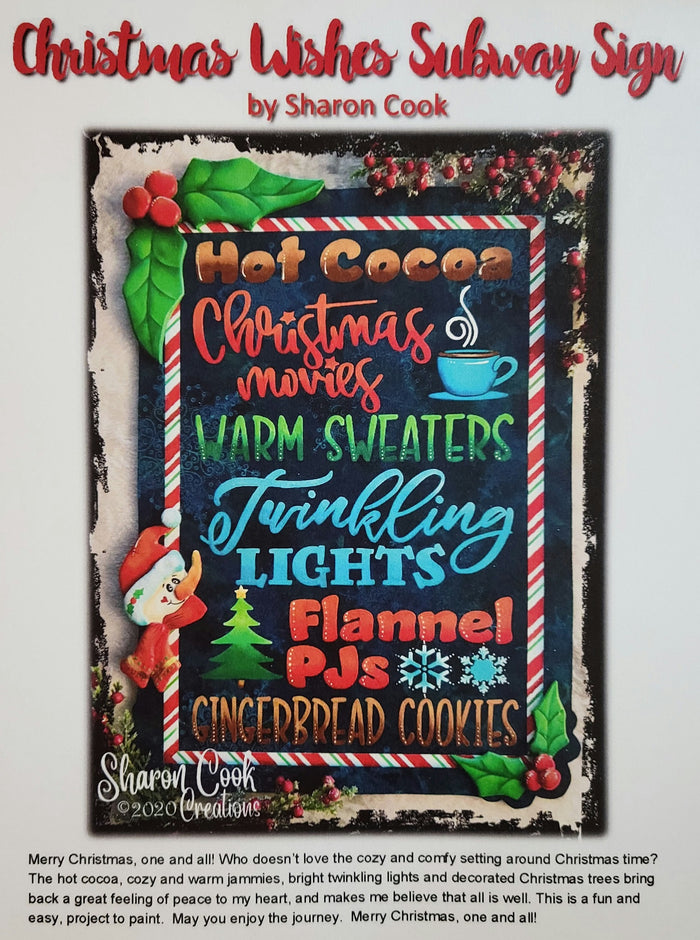 Christmas Wishes Subway Sign pattern by Sharon Cook