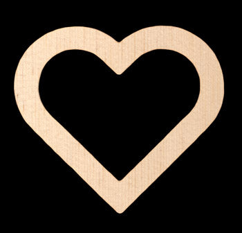 Cutout, Heart, Open, 1 1/2"