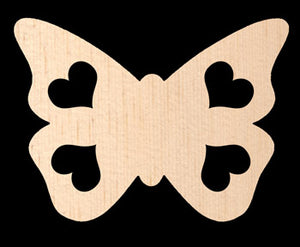 Cutout, Butterfly w/ Hearts, 4"
