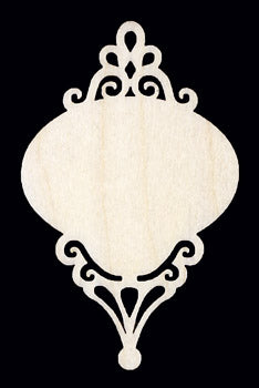 Ornament, Scroll Small Wide Oval