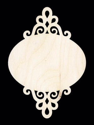 Plaque, Scroll Ends Wide Oval