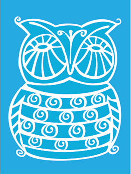 Stencil, Owl Mixed Media