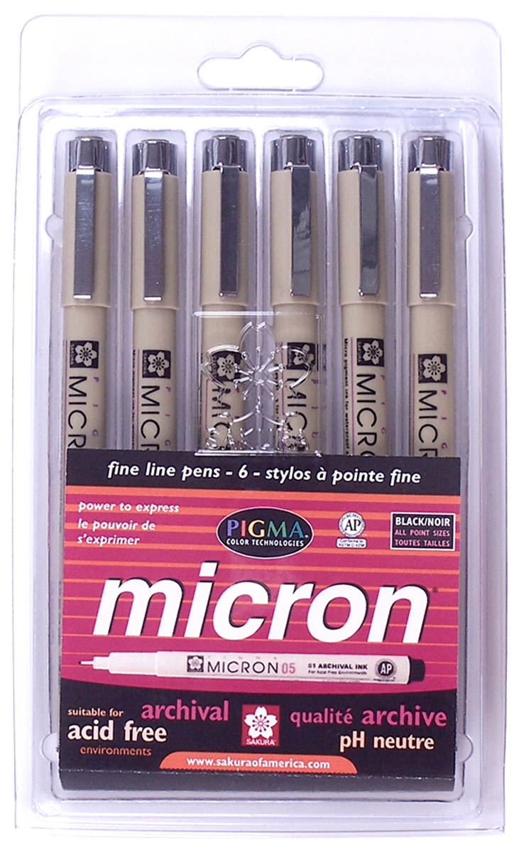 PIGMA MICRON PENS, Tip Sizes: 005, 01, 02, 03, 05, 08 Sakura Drawing Black  Ink, Permanent Marker Pen, New -  Norway