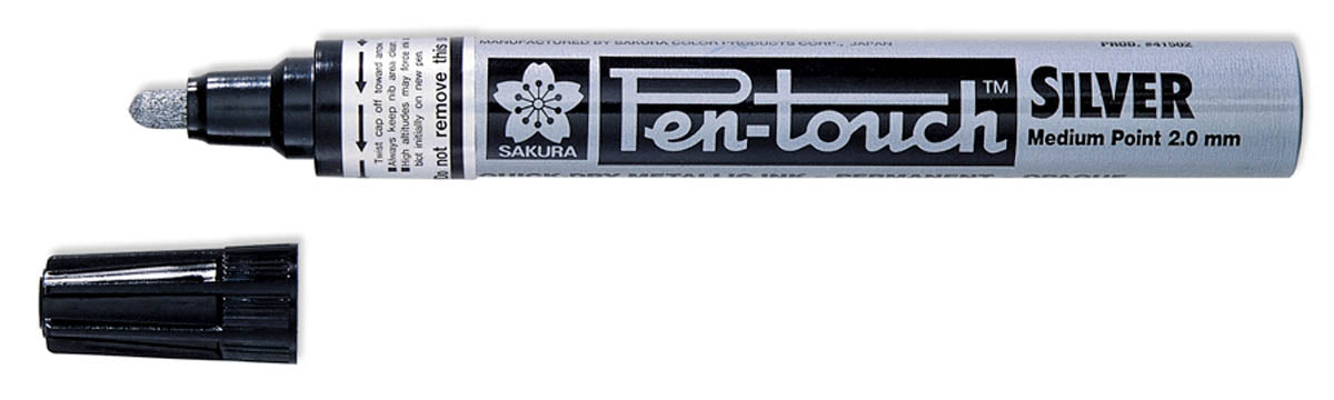 4 PER ORDER: Sakura PenTouch Silver Paint Marker Medium Point 2.0mm ( 41502  ) 