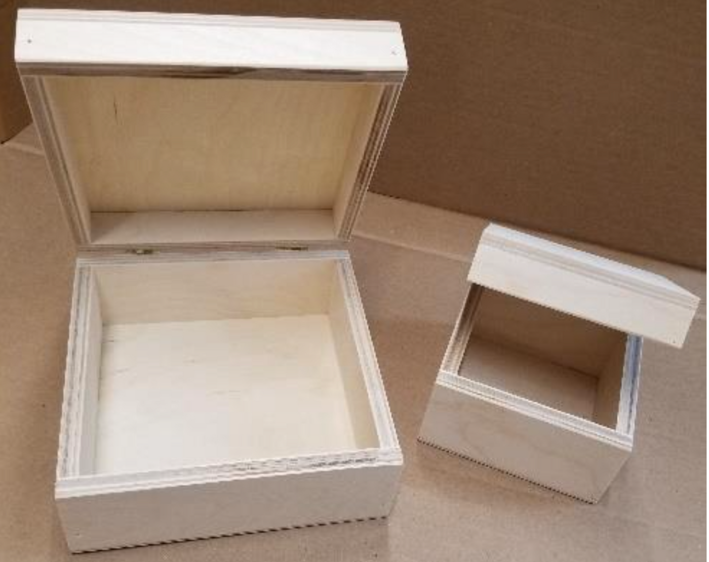 Hinged Keepsake Box Unfinished Wood Baltic Birch Plywood DIY