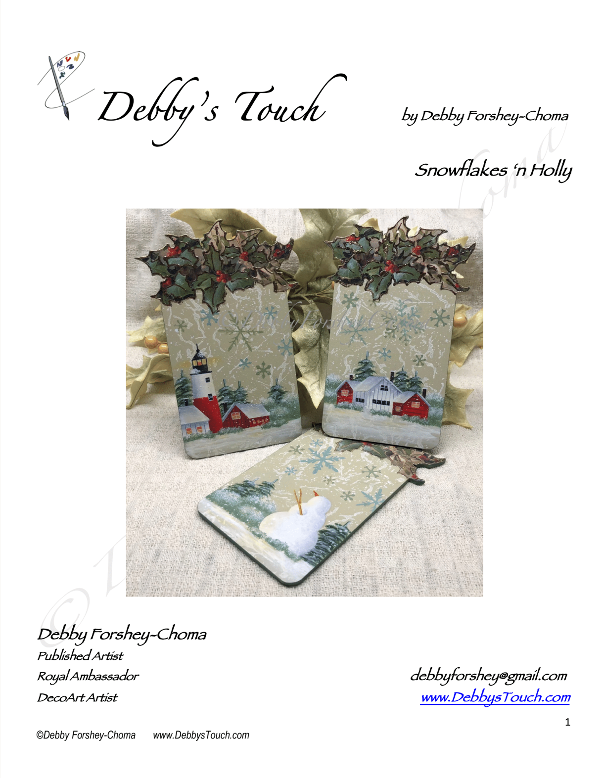 Snowflakes n’ Holly Packet by Debby Forshey-Choma